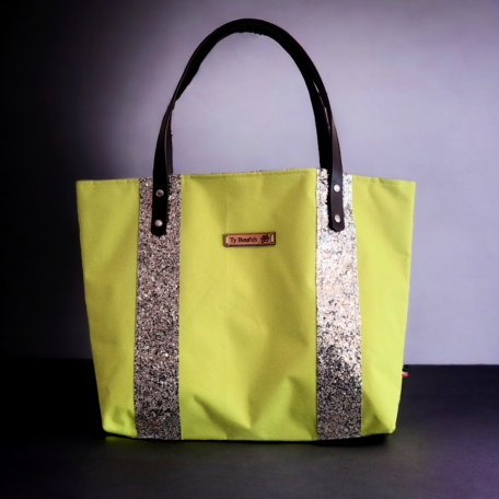 Sac cabas en toile vert pomme