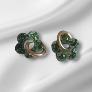 Créoles pailletées vertes