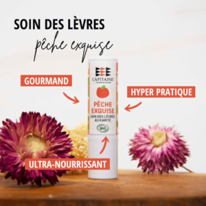 Baume soin des lèvres BIO nourrissant pêche exquise