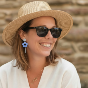 boucles d’oreilles Bleu clair