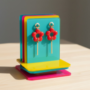 boucles d’oreilles rouge