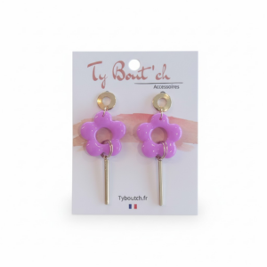 boucles d’oreilles Mauve