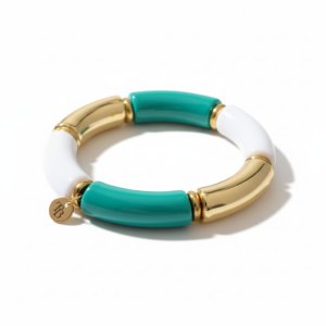 Bracelet Joncs blanc et bleu