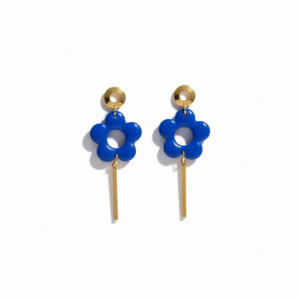Boucles d’oreilles COROLLE bleu foncé