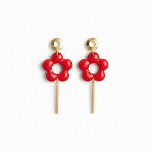 Boucles d’oreilles COROLLE rouge