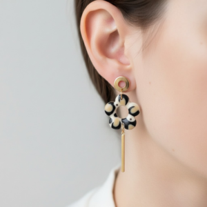 Boucles d’oreilles COROLLE léopard