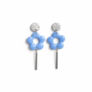 Boucles d’oreilles COROLLE bleu clair