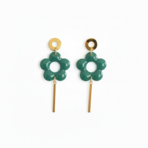 Boucles d’oreilles COROLLE verte