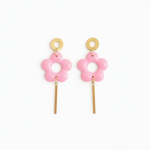 Boucles d’oreilles COROLLE rose bonbon