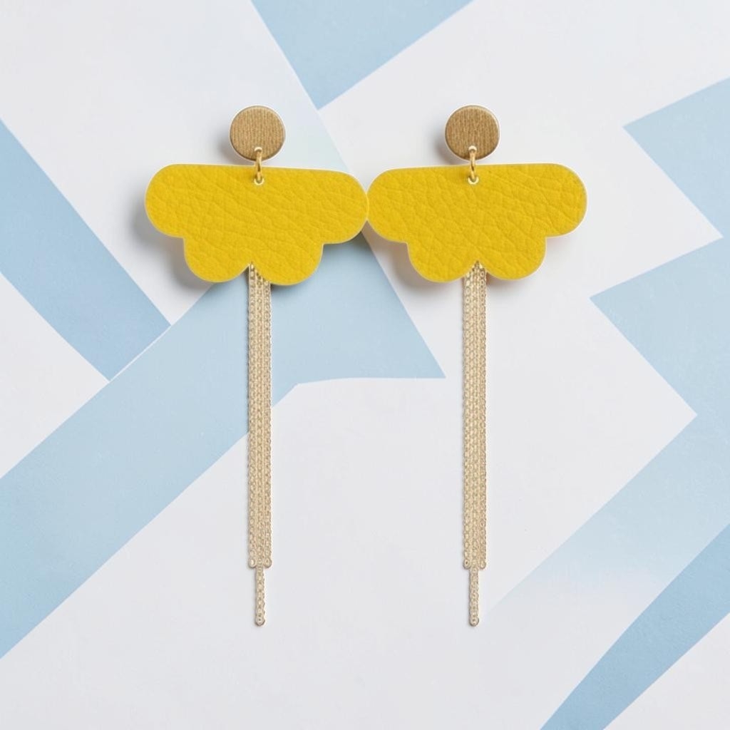 Boucles d’oreilles nuage jaune