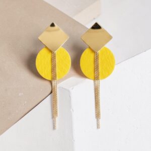 Boucles d’oreilles rond jaune