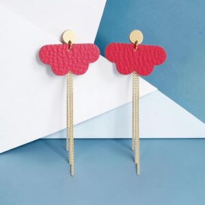 Boucles d’oreilles nuage fushia