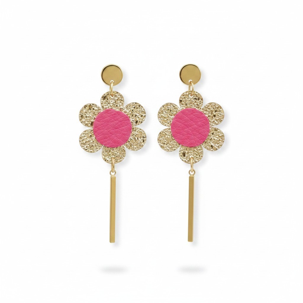 Boucles dorée et fushia